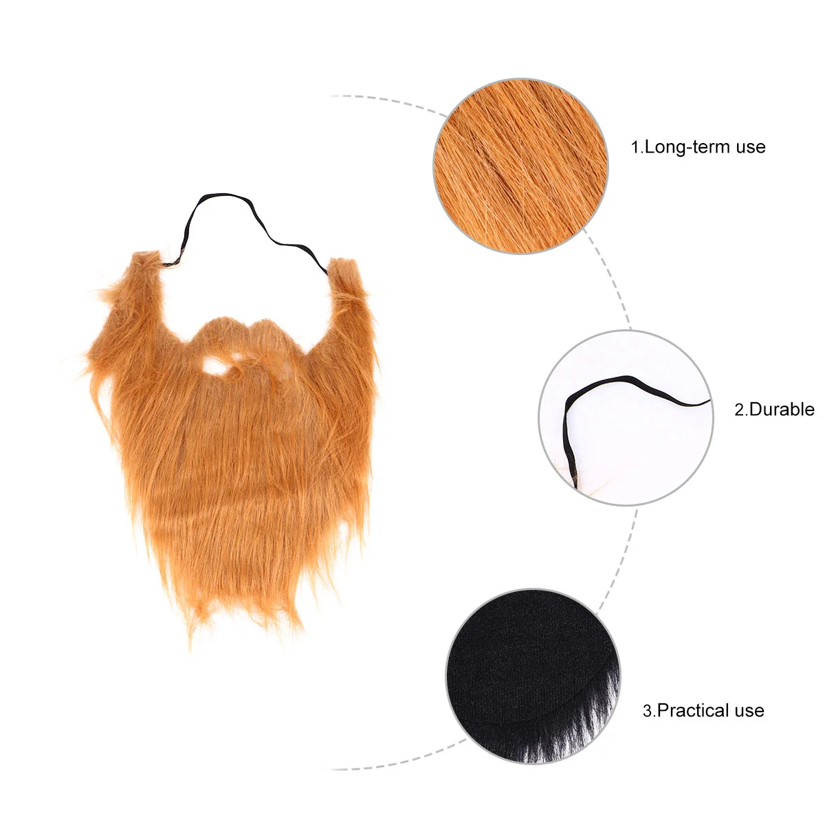 Fausse Barbe pour Halloween, Costume Amusant pour Enfants, Accessoires pour Femmes, Cosplay, Accessoires en Nylon pour Adultes, 2 Pcs