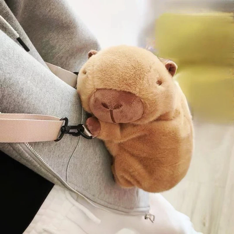 New Cute Plush Backpack Capybara Crossbody Bag Handbag Soft Capybara School Bag Kids Birthday Christmas Festival Gifts