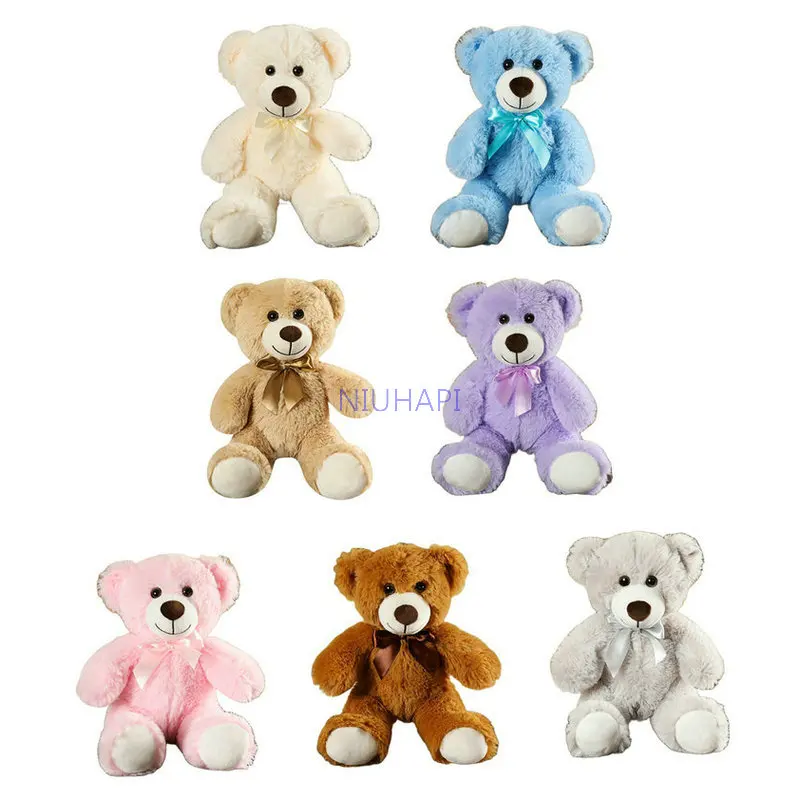 

New 35cm Colorful Bow Tie Bear Doll Plush Toy Hug Bear Doll Children Birthday Gift Pillow Teddy bear Home Living Room Bedroom