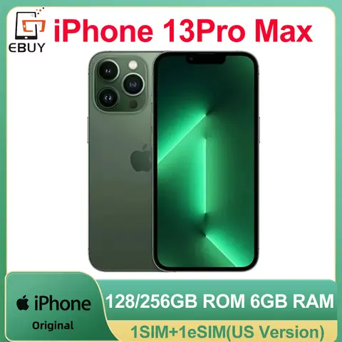 100% iPhone 13 Pro Max 5G Cellphone 6GB 128/256GB ROM 6GB RAM OLED A15 Face ID NFC IOS  Original Unlocked Mobile Phone