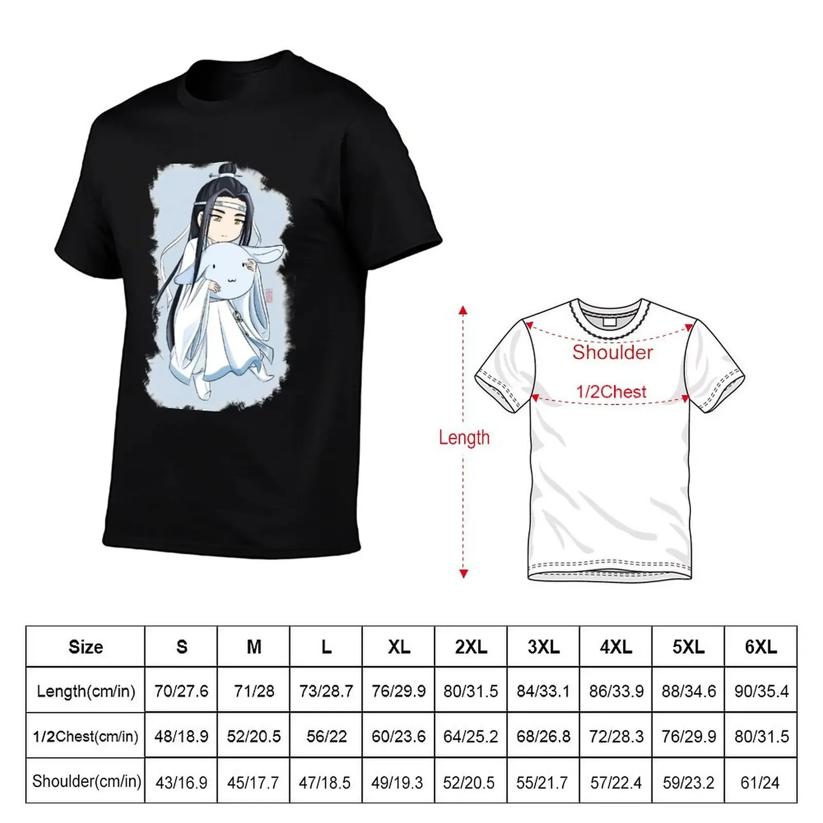 Lan Zhan bunny plush T-Shirt clothes anime shirt sports fans luxury clothing labubu mens graphic t-shirts hip hop