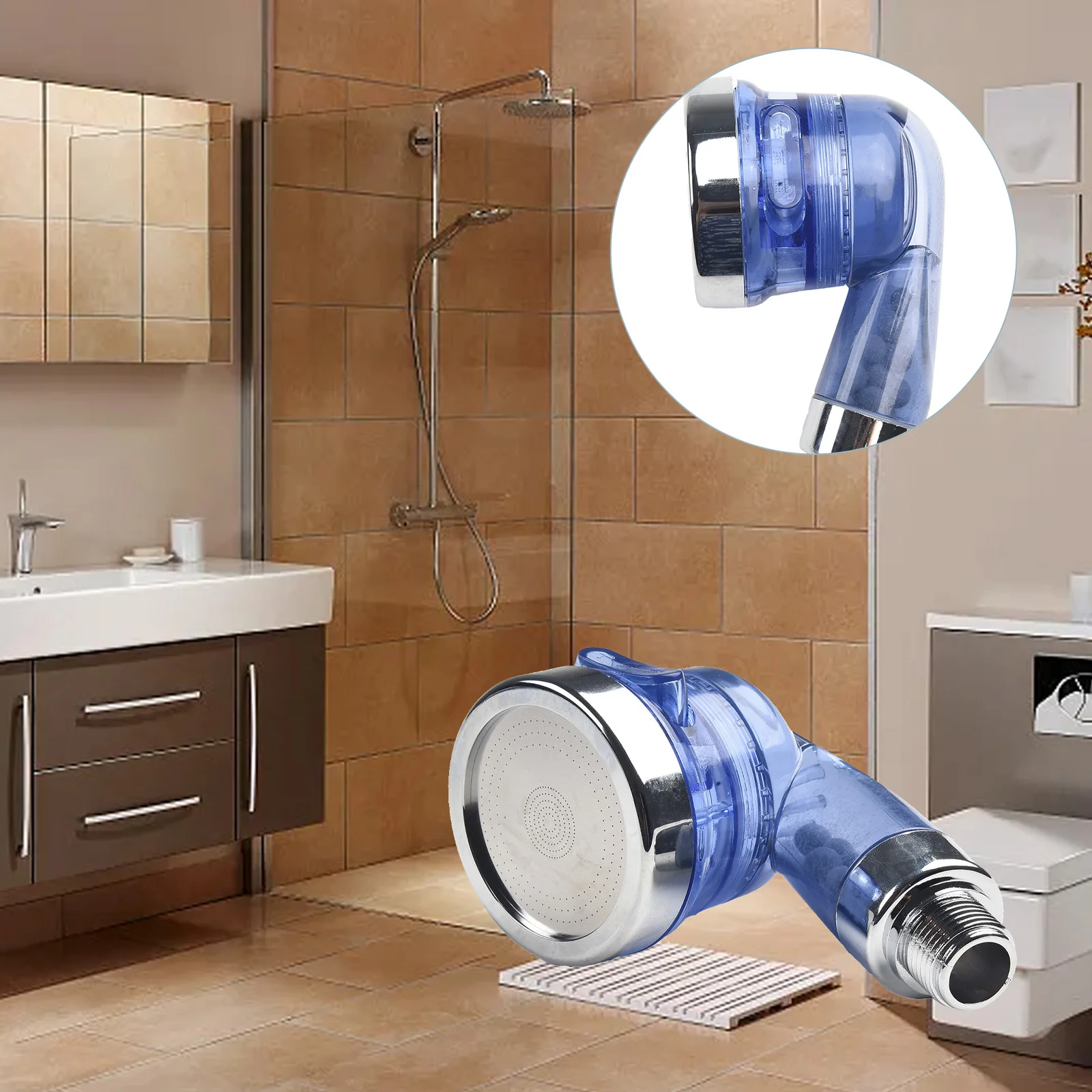 

Accessories Shower Head ABS Bathroom Filter Negative Ion SPA Nozzle.110*75*63mm Water-Saving Shower 1PCS 4 Points Brand New