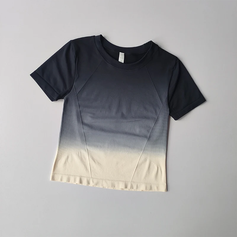 Yoga-Top, leicht anliegend, elastisch, schnelltrocknend, Sport-T-Shirt für Damen, personalisiertes Fitness-Oberteil, kurzärmelig, dünner Sommerstil – Detail 10