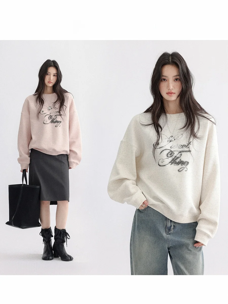 

Женская толстовка CHACHA с винтажным принтом Ombre и рукописным шрифтом, разноцветная, повседневная, с длинными рукавами и круглым вырезом