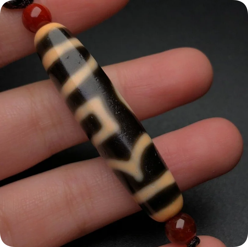 Ancient Tibetan DZI Beads Old Agate Heaven＆Earth Totem Amulet Pendant 47mm