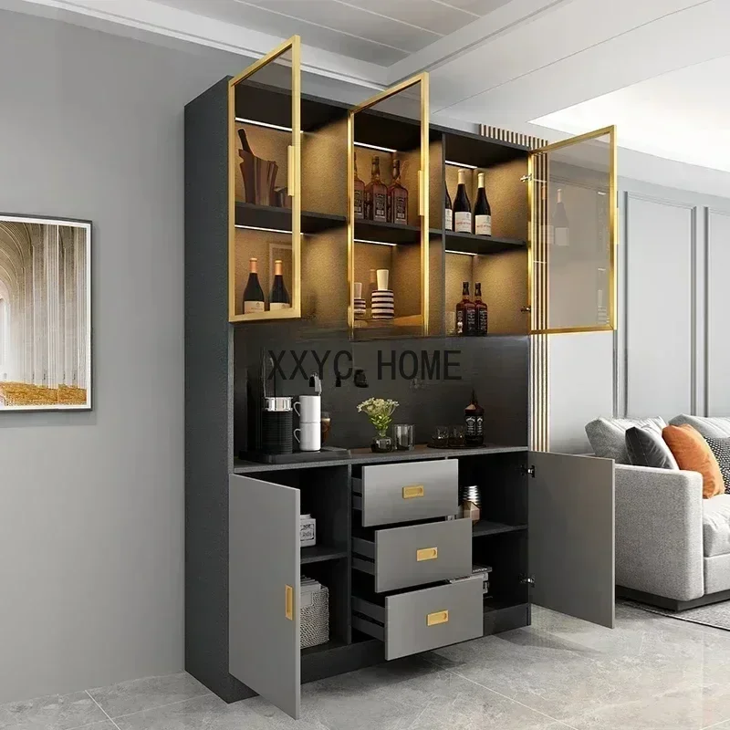 

Wooden Display Wine Cabinets Kitchen Storage Living Room Wall Wine Cabinets Racks Liquor Mueble Licorera Bar Furniture QF50JG