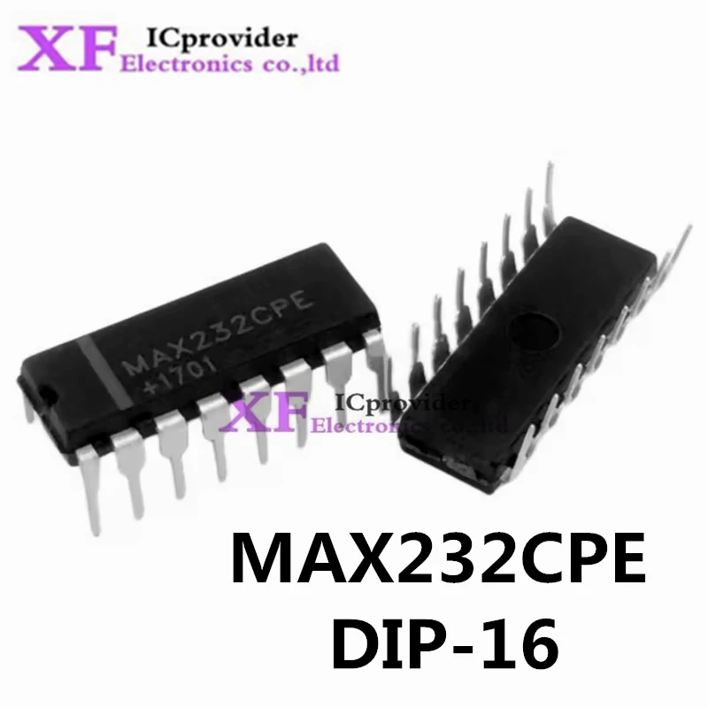 

10-100Pcs New in-line MAX232CPE MAX232 DIP-16 RS232 Driver Receiver Free Shipping