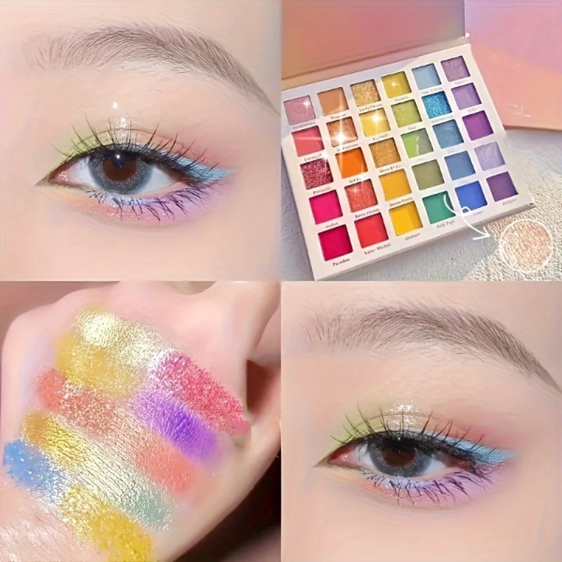 Palette de fards à paupières 30 couleurs, Super brillant, longue durée, mat, scintillant, nacré, imperméable, maquillage pour les yeux avec grandes paillettes