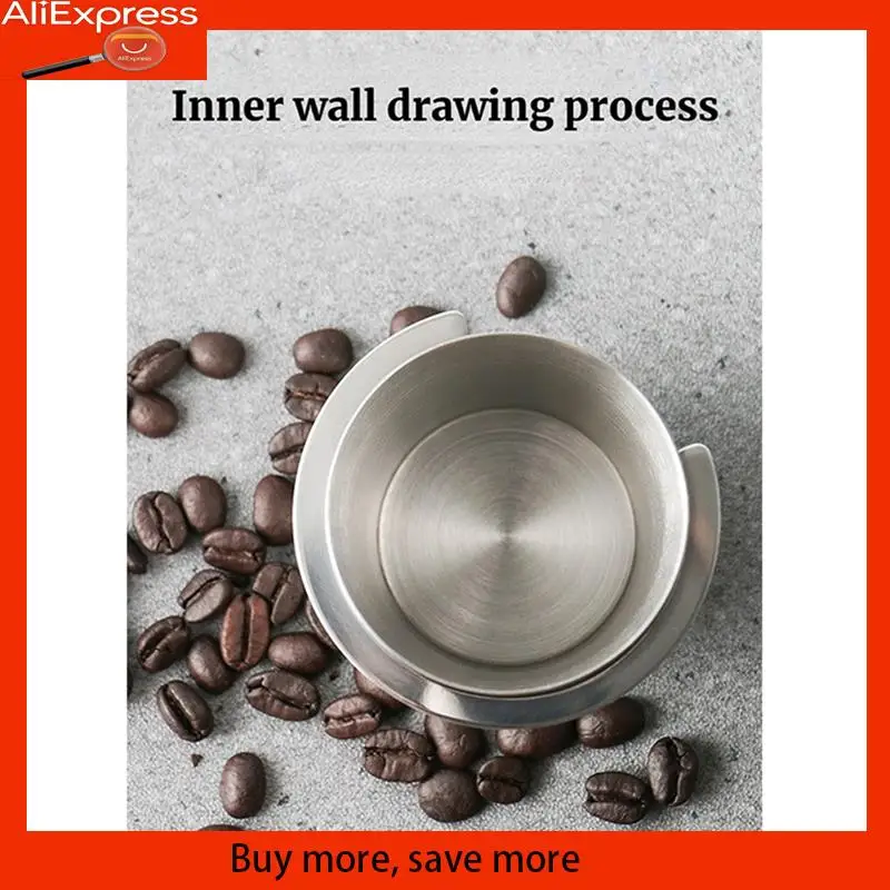 

A67Z Silver 58Mm Coffee Dosing Cup Stainless Steel Coffee Cup Transport Cup Stainless Steel Universal Powder Collector Easy Inst