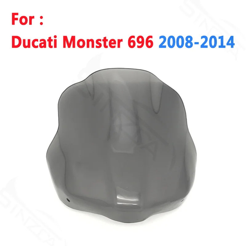 

For Ducati Monster 696 2008 2009 2010 2011 2012 2013 2014 Motorcycle Windshield Windscreen Wind Deflectors Gray