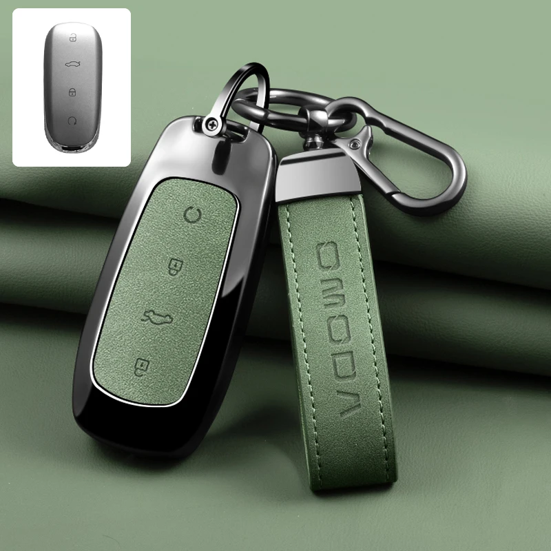 Capa de Chave de Carro em Liga de Zinco e Couro para Chery Omoda C7 7 SHS Phev 2025 2026, Estojo para Chave, Acessórios Automotivos