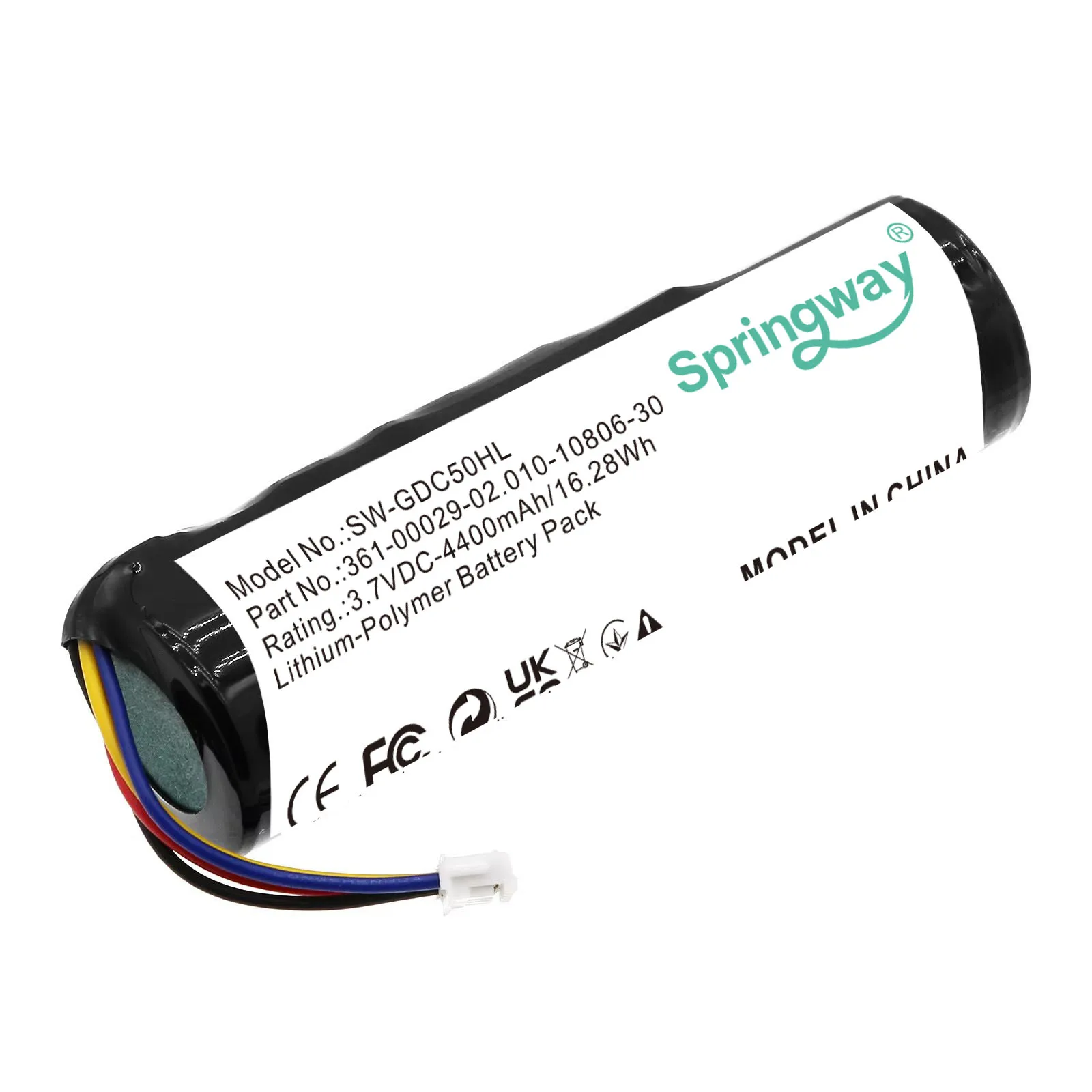 SPRINGWAY Dog Collar 4400mAh Battery For Garmin DC50, Dog Tracking Collar For Alpha TT10 Dog Device, Alpha 100, TT10, TT 10
