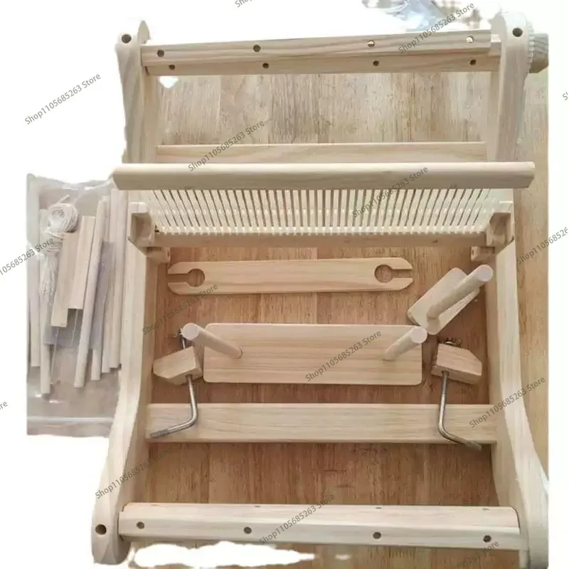 DIY solid wood multi-functional weaving loom, household spinning wheel handmade wool production textile tapestry