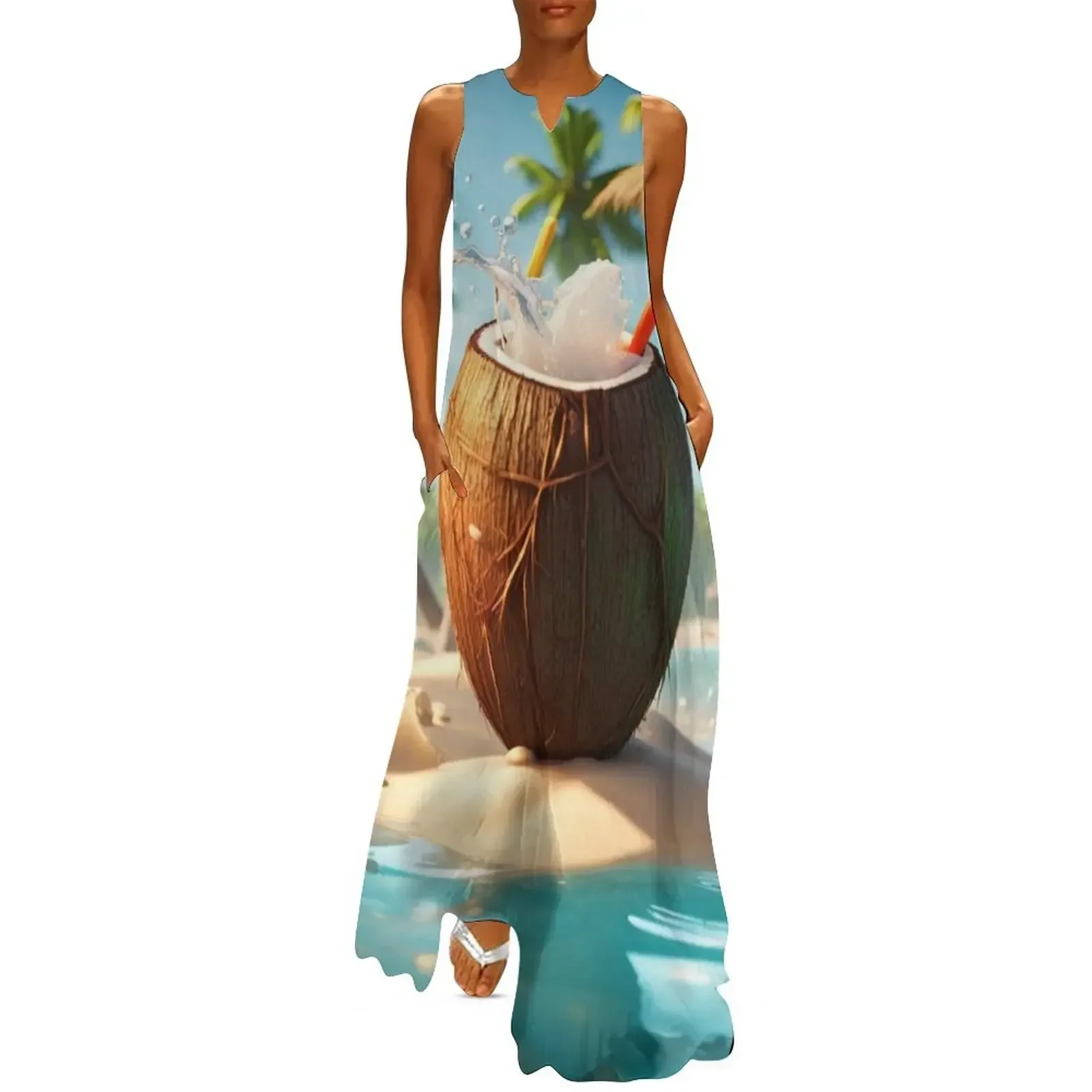 

Hawaiian coctail 8 Long Dress evening dress Party dresses for women evening dress woman summer clothes