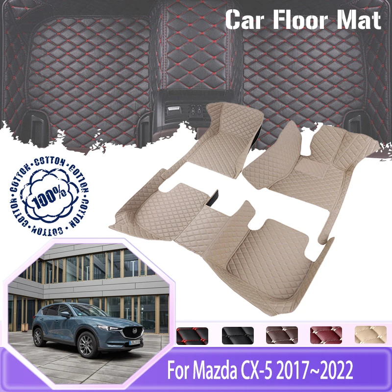 

Car Floor Mats For Mazda CX-5 CX5 KF 2017~2022 5 Seater Dirt-resistant Pad Leather Carpet Cubre Pisos Para Autos Car Accessories