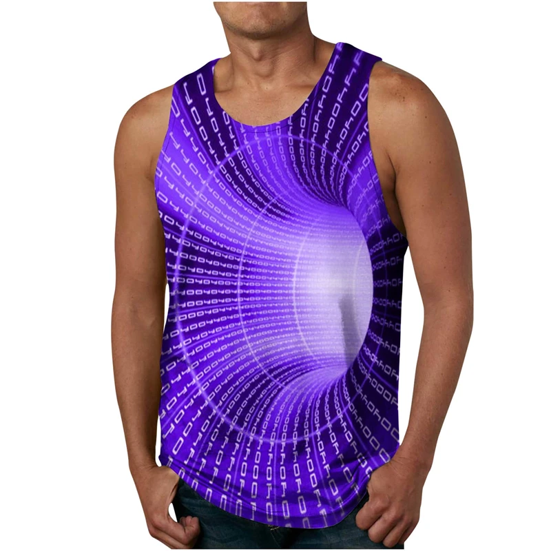 New Men/Women 3D Printed Optical Illusion Daily Casual Vest Fashion Streetwear Men Loose Sporting Tank Top Sleeveless Tank Tops