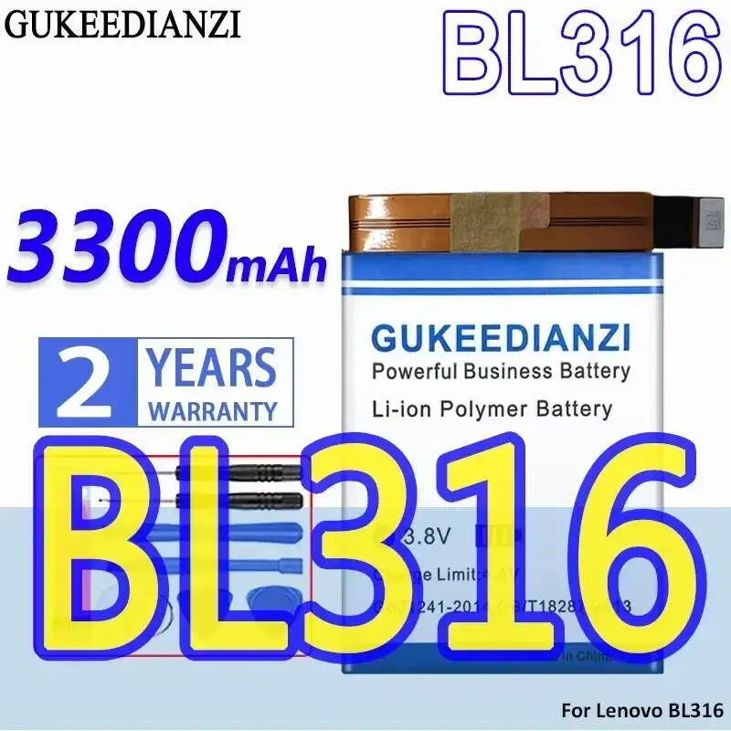 

Reliable Replacement For Lenovo Saver 2 Pro L70081 BL316 3300Mah Mobile Phone Battery Good Low-Temperature Performance