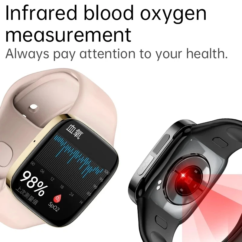 Multilingual Blood Glucose Meter Smart Watch Bluetooth Communication Blood Pressure Blood Oxygen Measurement Health