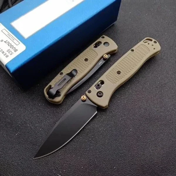 535 EDC Manual Open Folding Knife Landing Blade Flat Blade Satin Nylon Fiber Handle Used for Daily Carrying and Camping Knives