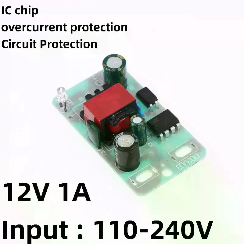 [1] DC Voltage Regulator Switch Circuit Bare Board Monitor LED Lights 110V 220V Tool AC-DC 12V 1A Switching Power Supply Module