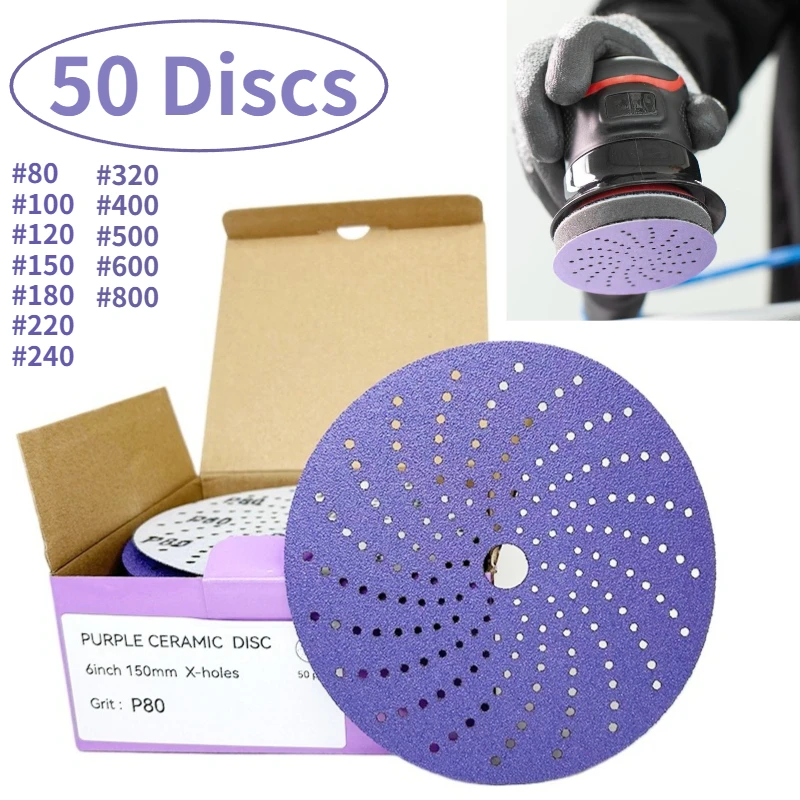 50-dischi-scatola-dischi-abrasivi-per-levigatura-6-pollici-ad-alte-prestazioni-lunga-durata-modello-multi-foro-per-levigatura-e-coat-e-primer