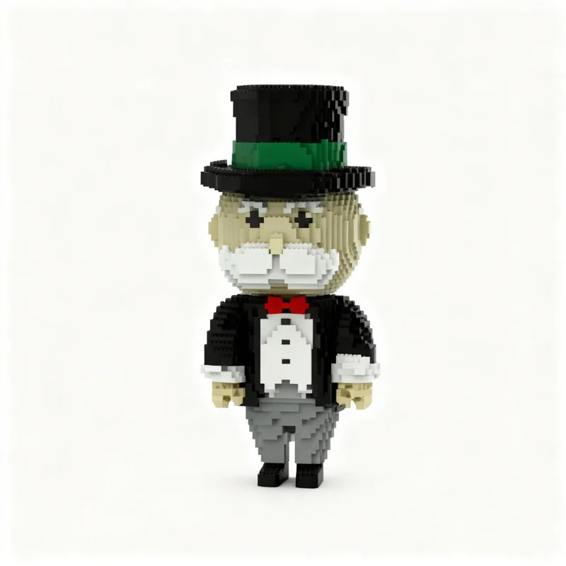 5751pcs MOC Sculptures Mr Monopoly Model Building Blocks Christmas Gift Architecture Toy Craft 3D Brick Collection Education