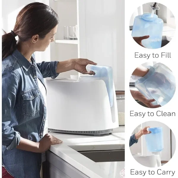 Honeywell Cool Moisture Humidifier, Medium Room, 1 Gallon Tank, White – Invisible Moisture Humidifier for Baby, Kids