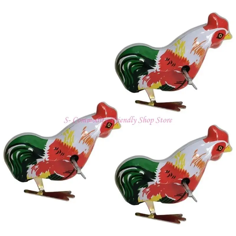 85ae Đồ chơi gió Dậu được vẽ bằng tay với Clockworks đơn giản vận hành đồ chơi Gà lò cho mọi lứa tuổi