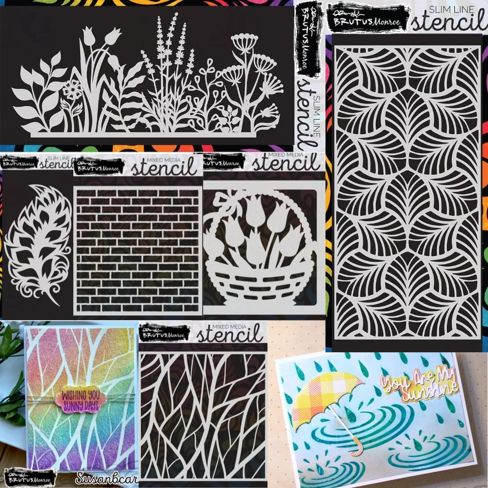 

2025 new Raindrop and Mosaic Stencils Pattern Graffiti Drawing Tool Spray Painting Template DIY Window Scrapbooking Decoration