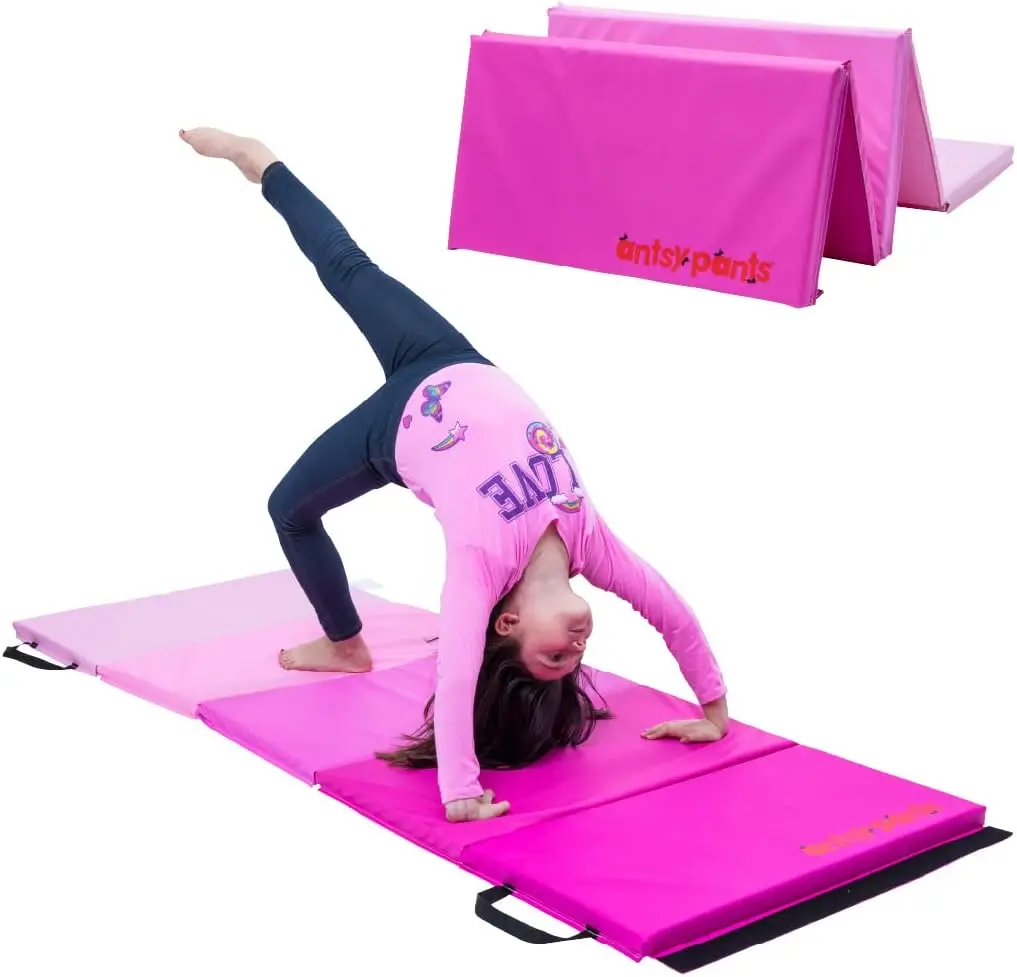 

Foldable Gymnastics Mat for Kids - Easy to Clean, Sturdy & Portable with Carrying Handle