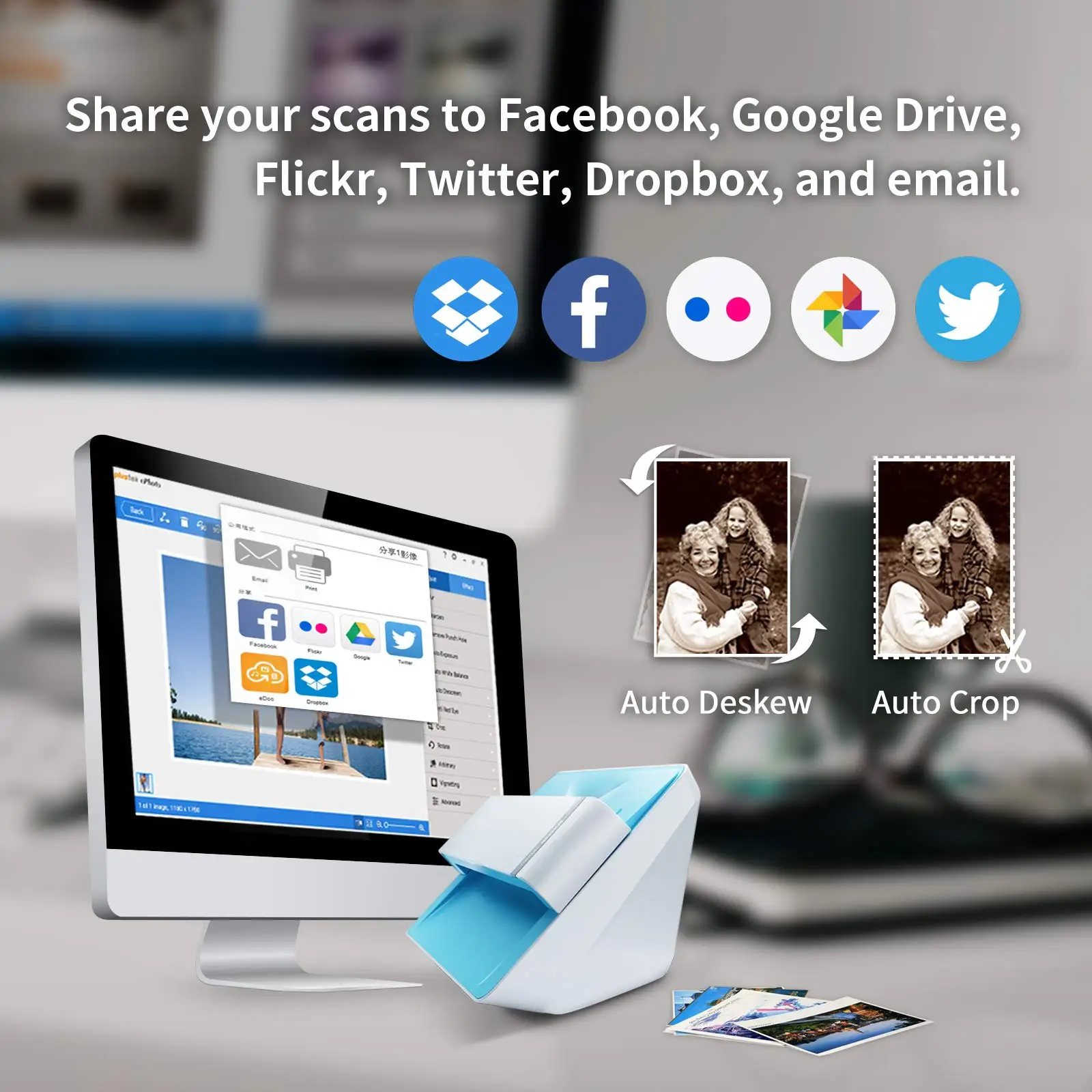 

【2026】Plustek Photo Scanner Ephoto Z300 - Scan 4x6 Photo in 2sec, High Quality CCD Sensor and Fast Scanning