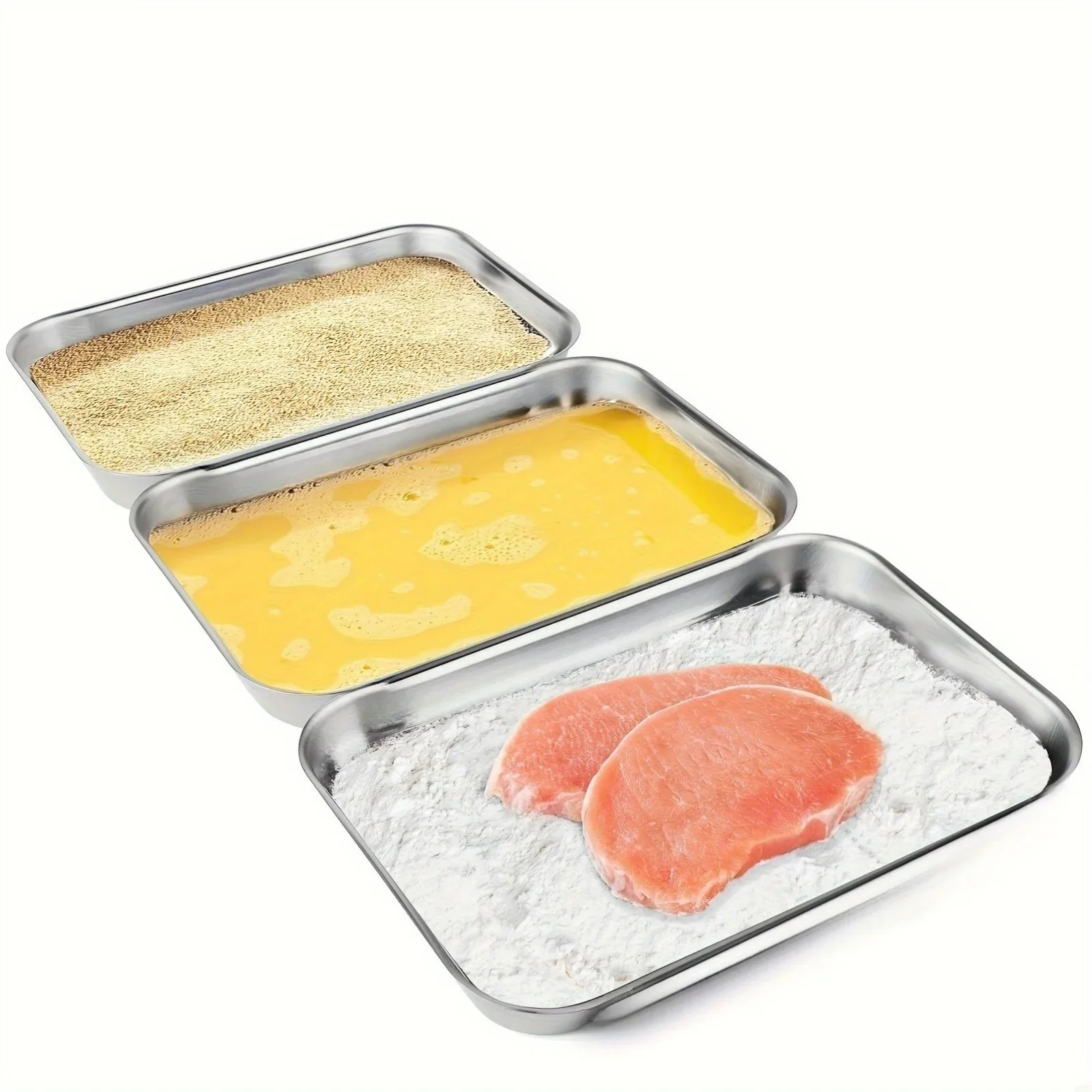 3 Pack Stackable Stainless Steel Meal Prep Containers, Leakproof Storage Boxes with Clear Lids for Home Kitchen Camping Food Sto gallery 4