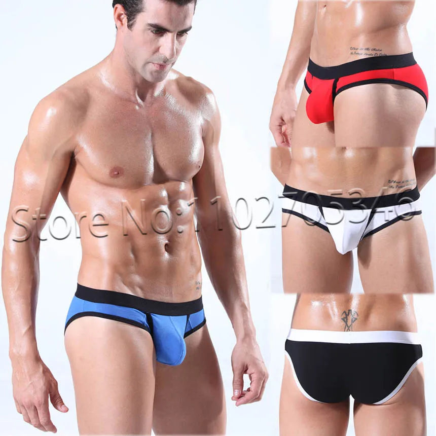 

Sexy Men's Cotton Brief Bottoms Hipster Underwear Penis Hole Pouch Everyday Underpants Soft Mini Bikinis Short