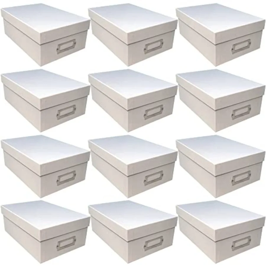

White Memory Box for Storing Photos Keepsakes DVDs and CDs Acid Free Bulk 12 Pack
