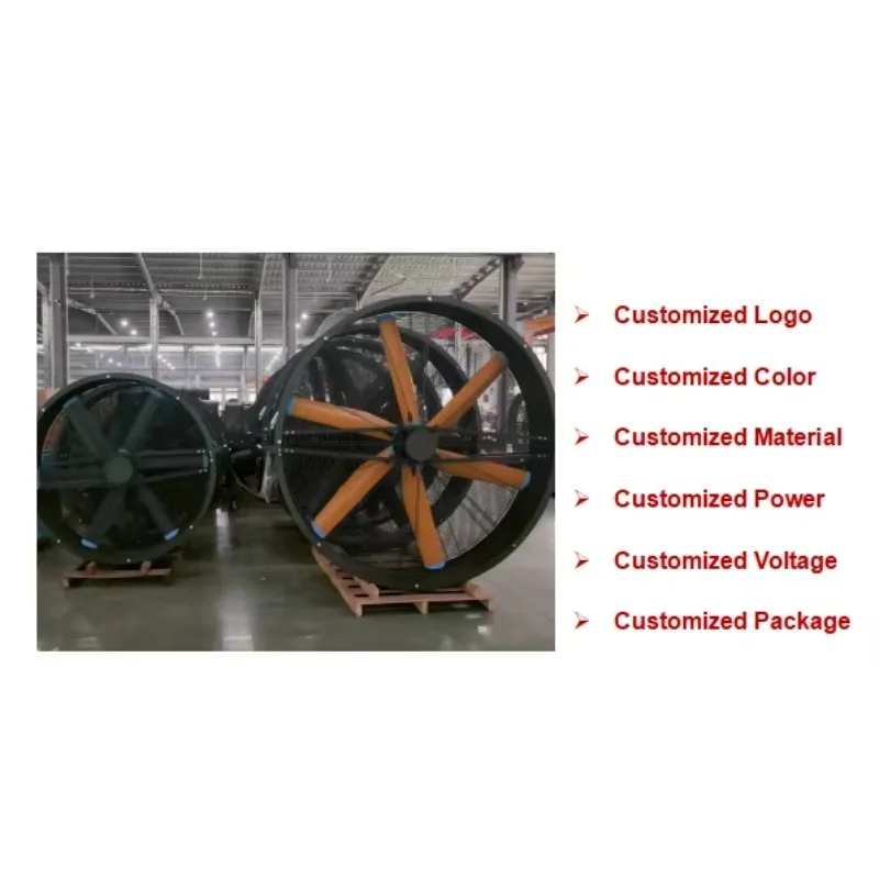 2m Industrial Fan High Power 1000W Motor IP55 Protection 1300m/min Air Volume 3-Year Warranty Mobile Customizable