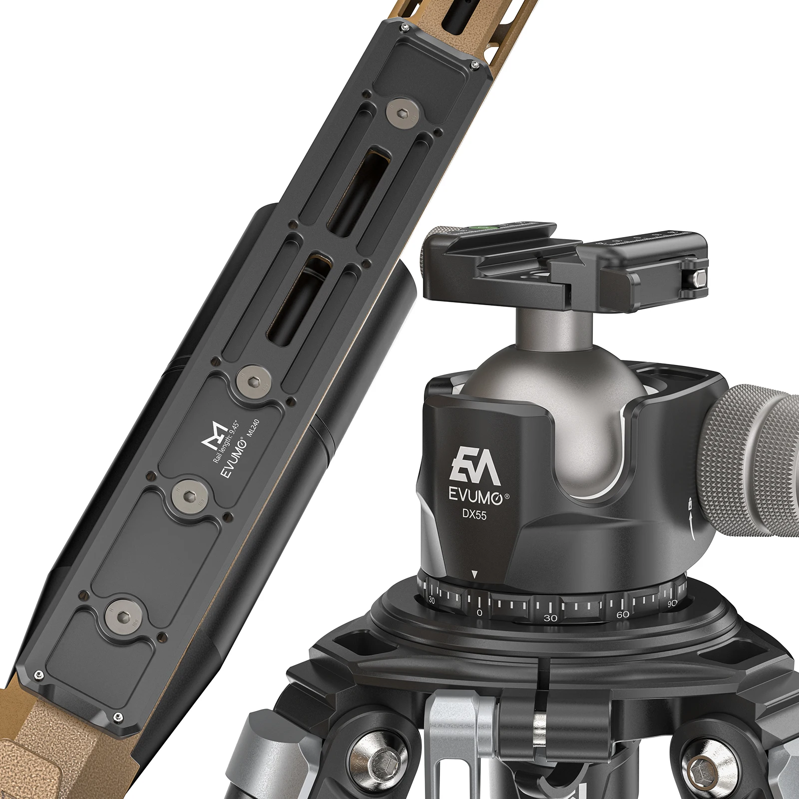 Adapter do statywu EVUMO ML240/300mm Mlok Arca Rail Arca Swiss z szybkozłączką, przedłużony uchwyt do statywu, adapter do bipodu do polowań — zdjęcie produktu 3