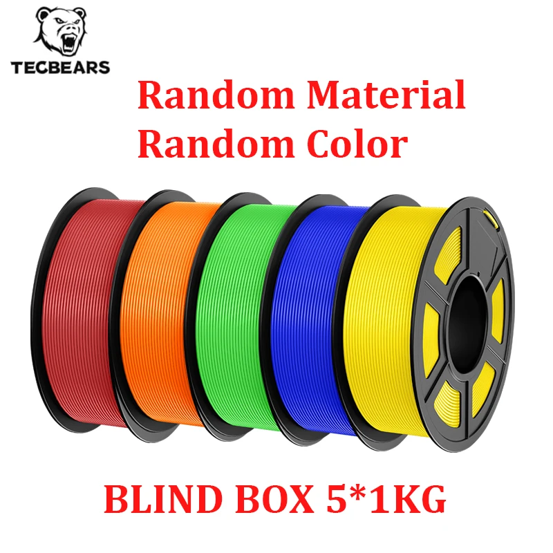 

Филамент для 3D-принтера TECBEARS PLA/PLA PLUS/PLA Classic/PETG/ABS/ASA/SILK, 5 кг, случайный материал, случайный цвет, быстрая доставка