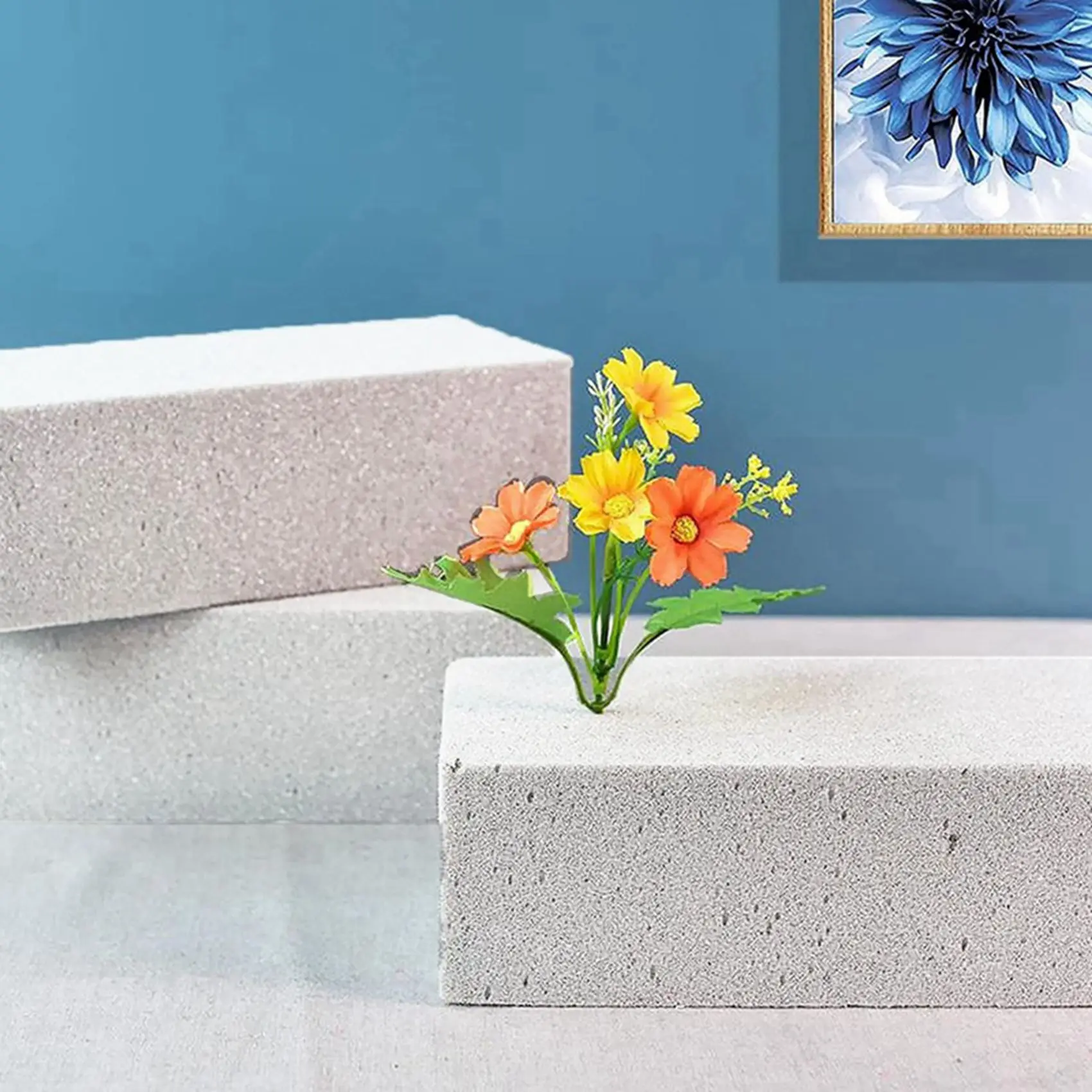 

ABVS 20Pcs Dry Floral Foam For Artificial Flowers Wet Floral Foam Bricks Grey Florist Blocks For Flower Arrangement