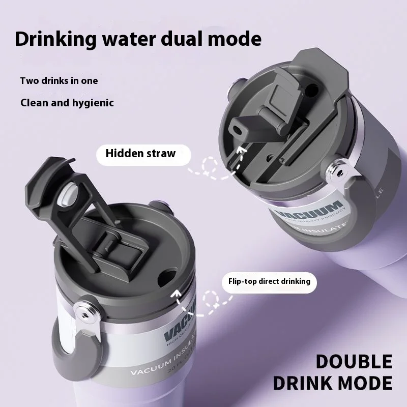 Car Thermal Mug Handheld car cup Extra Large Capacity 900ml Stainless Steel VacuumThermal Mug Handheld Portable Outdoor