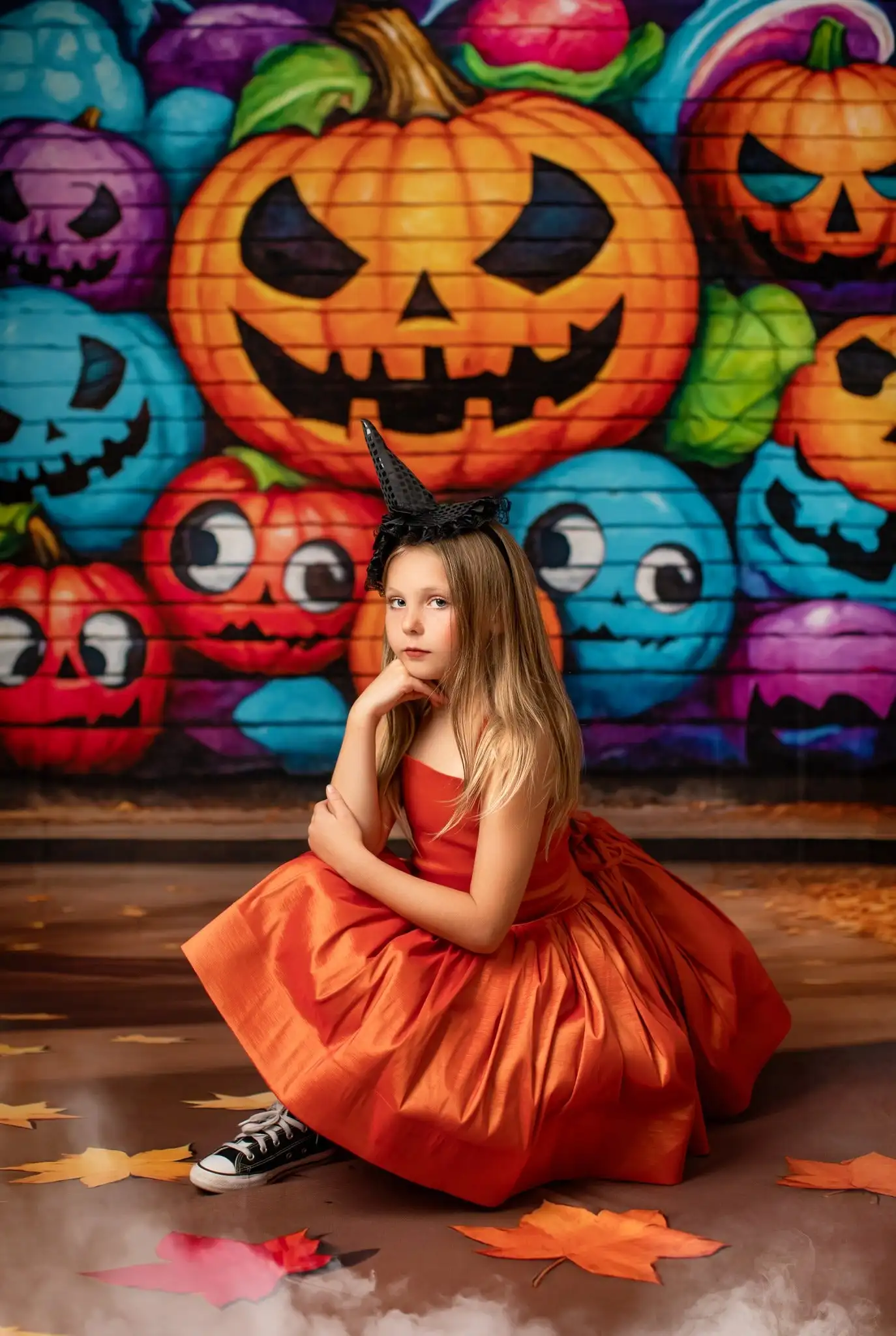 Halloween Lantern Graffiti Jam Backdrops Kids Family Photography Child Baby Photocall Decors Festival Backgrounds