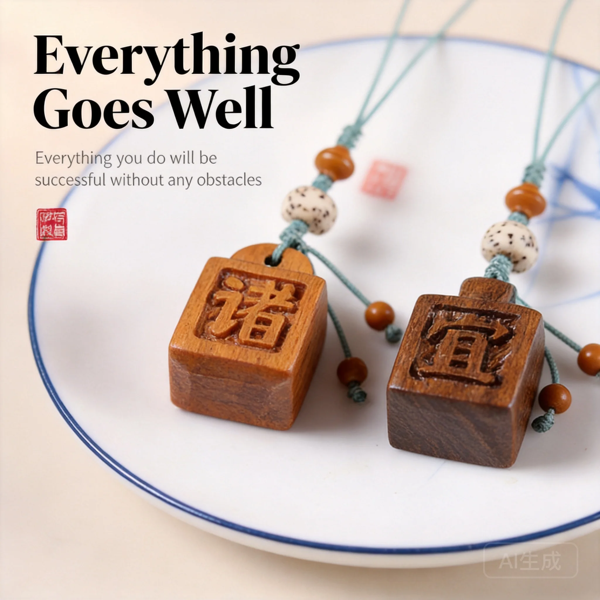 Chinese Style Lucky Blessing Natural Persimmon Wood Agarwood Carved Weight Shaped Small Pendant Phone Lanyard Bag Charm Wenwan