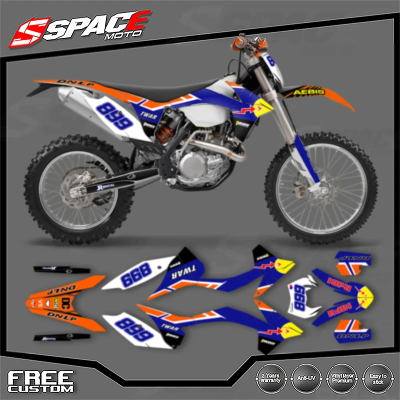 الفضاء مخصص دراجة نارية الرسومات خلفية مائي ل KTM 2012 2013 EXC 2011 2012 SX SXF 125 250 300 450 الشارات ملصقات أطقم 02