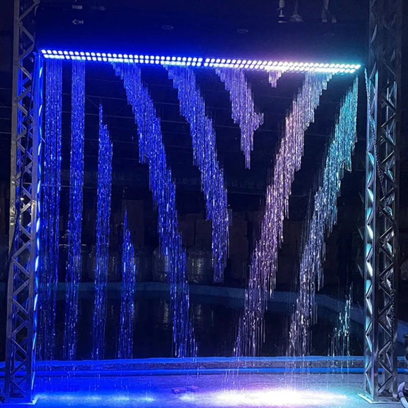 custom.Fenlin Modern Indoor Decorative Digital Design LED Rain Fall Curtain Feature