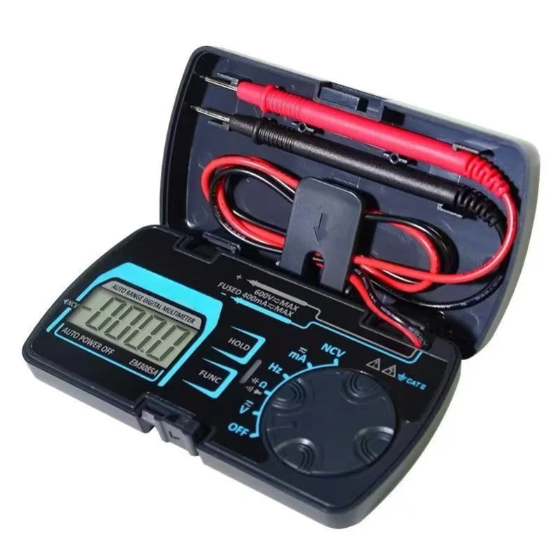 600V Range Portable Mini Digital Multimeter, Full Intelligent Small Multi Meter for Electrician Maintenance