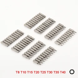 Conjunto de brocas de chave de fenda torx, com haste sextavada 1/4, estrela, t8, t10, t15, t20, t25, t30, t35, t40, ferramentas manuais para casa, 10 ou 8 peças