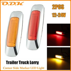 2PCS 12v 24v Side Marker Light For Trailer Truck Caravan Side Clearance Marker Light Lamp Led Lorry Red Yellow Emergency Flasher