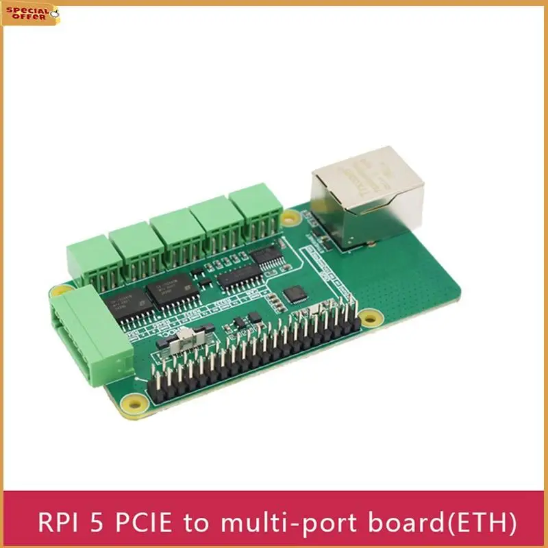 A69Z untuk Raspberry Pi 5 Pcie Ke RJ45 Gigabit Ethernet Adaptor Papan Pcie Ke Gigabit ETH Papan untuk Raspberry Pi 5 Plug And Play