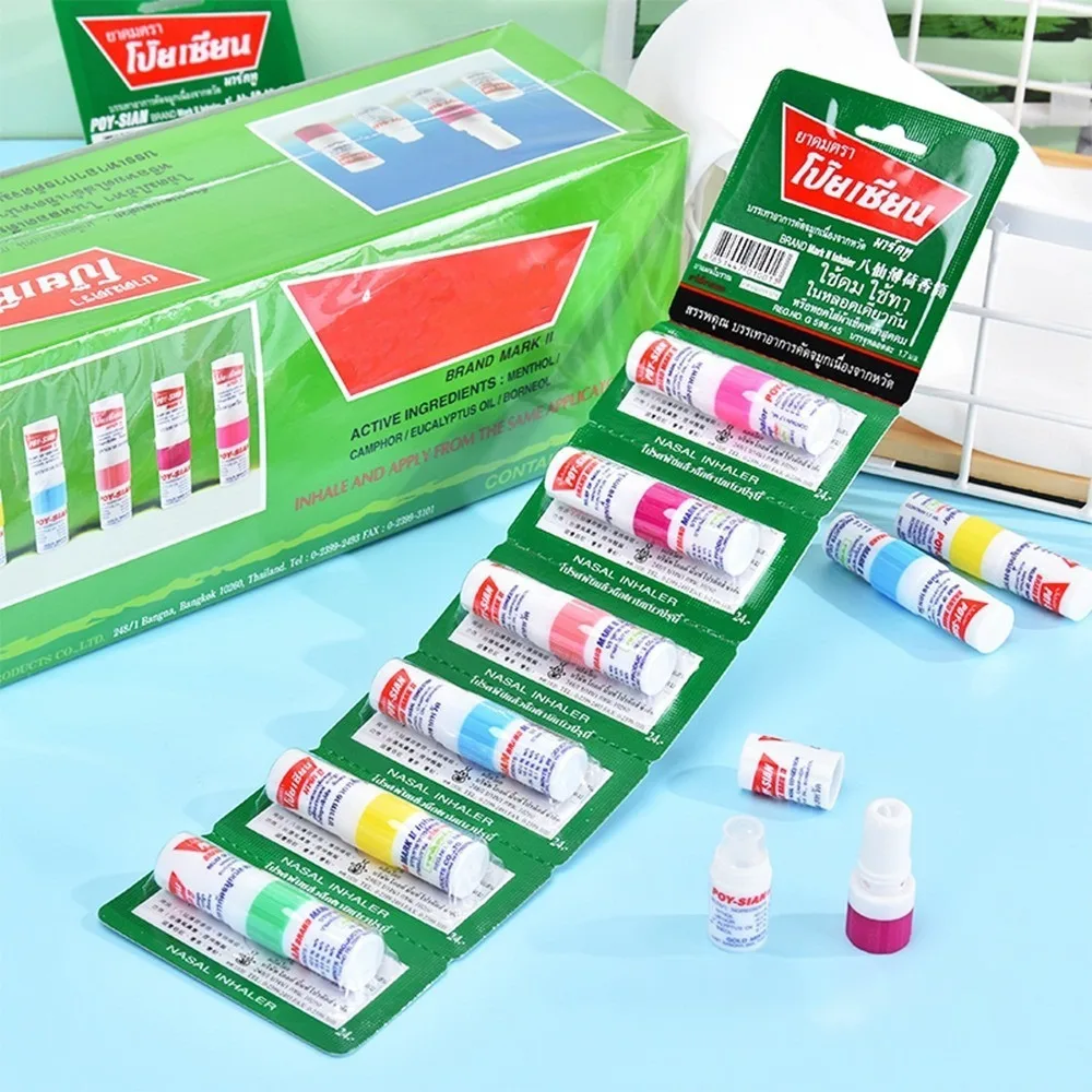 

Thailand Mint Cylinde 1pcs six-color nasal congestion brain and nose suction class Nasal Refreshing Students Cool Nose Inhaler