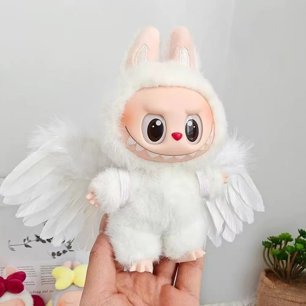 

Кукольная одежда, аксессуары для 15-17 см, Labubu, черно-белые крылья ангела с перьями, сделай сам, мини-куклы, одежда, подарок для девочек