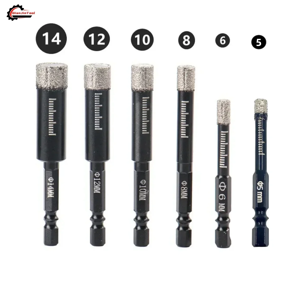 5-16mm Brazed Drill Bit Stone Vaccum Hole Opener Saw Cutter 1/4'' Hex Shank Dry Drill Granite Marble Concrete Tile Ceramic Tool